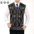 Cha vest mùa thu và mùa đông mới trung niên của nam giới V-Cổ đan áo len người đàn ông trung niên của không tay phiên bản của vest Dệt kim Vest