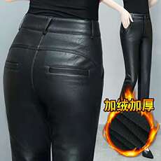 Брюки 秋冬新款女加绒修身打底长裤皮裤纸样版裁剪图纸小脚裤子裁衣模板