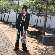 Áo khoác màu đen nữ mùa xuân và mùa thu bf Harajuku phong cách gió cổ điển ulzzang mosaic mùa thu hip hop nhỏ phù hợp với thủy triều