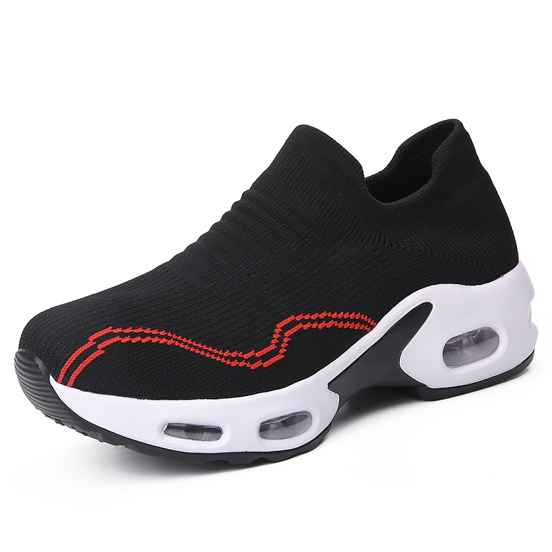 2099 White And Black SocksSpring and summer light Socks elastic force Lazy shoes female air cushion increase Hiking shoes black leisure time work Cloth shoes Mom shoes