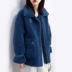 Áo khoác cashmere màu xanh hạt 2019 mới nữ mùa đông Phiên bản Hàn Quốc của áo khoác lông cừu cashmere vừa - Áo len lót đôi