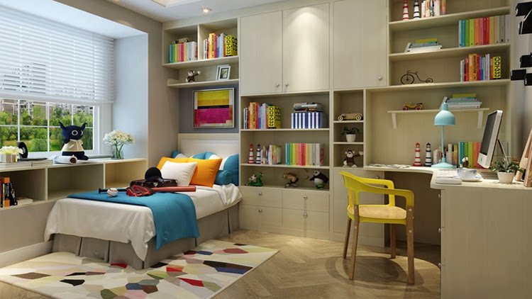 家用萌娃儿童书房怎么装