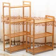 Tre giá bếp sàn phòng tắm giá lưu trữ đơn giản khung phòng tắm rắn gỗ kệ lưu trữ kệ - Kệ