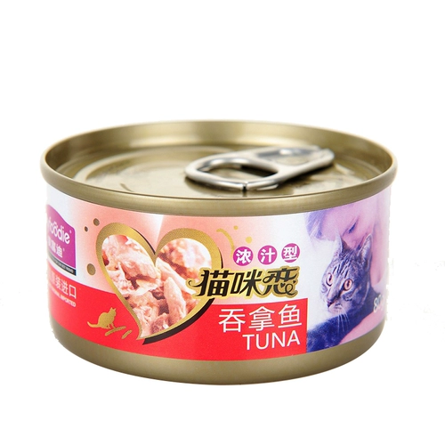 McFudi Cat Love Cat Connied 6 последовательных банок с закусками кошачья кошка с влажным зерновым пакетом Свежий пакет домашних животных вознаграждайте еду