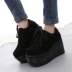 Mùa xuân 2018 giày đơn đầu tròn phiên bản Hàn Quốc với giày đế bệt đế dày đế dày nữ cao gót đế thấp boot cổ ngắn Giày cắt thấp