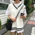 Mùa thu và mùa đông phụ nữ Hàn Quốc phiên bản của trường gió lỏng màu phù hợp với v-cổ dài tay dệt kim vest áo len vest sinh viên Áo vest