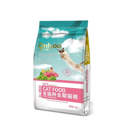 Ou liyou Cat еда 500 г котят 1,5 кг кошачьего пищи 10 целый кот универсальный лосось говяжий лосось питательный откол