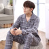 Mùa thu trung niên của cha đồ ​​ngủ nam mùa thu trung niên cotton mùa hè dài tay mùa thu mùa hè mỏng phần mùa xuân và mùa thu - Pyjama shop đồ lót Pyjama