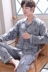 Mùa thu trung niên của cha đồ ​​ngủ nam mùa thu trung niên cotton mùa hè dài tay mùa thu mùa hè mỏng phần mùa xuân và mùa thu - Pyjama shop đồ lót Pyjama