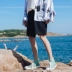 Mùa hè Nhật Bản quần short vải lanh nam quần dài đi biển xu hướng quần mỏng phần thường quần cotton và vải lanh năm quần quần lót nam thun lạnh Quần short