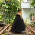 Trang phục piano cô gái dạ hội đen đầm trẻ em catwalk thời trang người mẫu quần áo công chúa quý tộc váy phồng - Váy trẻ em Váy trẻ em