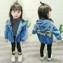 Áo khoác nữ denim cho bé mùa thu 2019 phiên bản mới của Hàn Quốc cho bé trai và bé gái jeans mùa xuân và áo khoác trẻ em mùa thu 2 tuổi 3 - Áo khoác quan ao tre em
