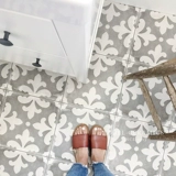 Ретро ручная работа светло -серая плитка Nordic 200x200 маленький цветочный балкон ванная комната кухонная плитка на стенах