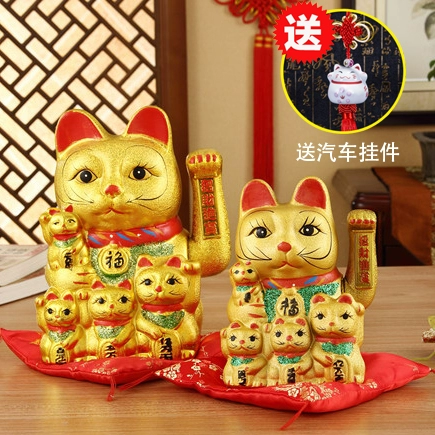 Подлинная Fortune Cat Disploy Gold Creative Electric Cat Hands Hands Hands Большие магазины открывают состояние и попадают в бао