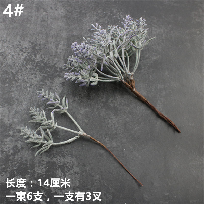 Yishang DIY Sen series imitation flower headdress garland material accessories corsage Straw Hat Flower fleshy flocking white frost green (1627207:3579644:Color classification:No. 4)