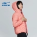 Hongxing Erke 2019 áo khoác nữ cotton quần áo ấm ấm độn áo khoác trùm đầu áo khoác ngắn áo khoác thể thao - Quần áo độn bông thể thao