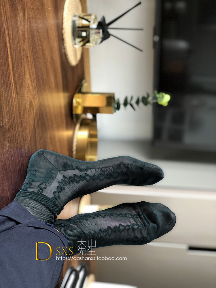 Blackish GreenDashan sir old-fashioned nylon ultrathin transparent sexy formal wear business affairs Let go nylon man silk stockings Knot paragraph