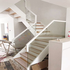 Лестница 上海定制复式/阁楼实木楼梯扶手 钢木楼梯 玻璃楼梯直梯 旋转楼梯