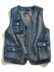 19SS nặng giặt denim nhiều túi dụng cụ vest nam Mỹ retro BF xu hướng vest nam và nữ vest - Dệt kim Vest áo len cardigan nam Dệt kim Vest