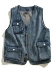 19SS nặng giặt denim nhiều túi dụng cụ vest nam Mỹ retro BF xu hướng vest nam và nữ vest - Dệt kim Vest vest nam đẹp Dệt kim Vest