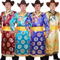 Mông cổ quần áo nam Mông Cổ gown dài thiểu số trang phục múa Mông Cổ wedding groom quần áo áo thể thao