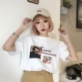 乡 丫头 女装 2018 mới của Hàn Quốc phiên bản của Harajuku thư cá tính trắng ngắn tay T-Shirt nữ sinh viên hoang dã áo sơ mi áo phông trắng