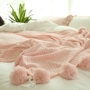 Mi công chúa Hàn Quốc chăn bông gòn chăn cạn dòng đan thảm nap chăn sofa giải trí mô hình màu đỏ ròng - Ném / Chăn chăn lông cừu tự nhiên