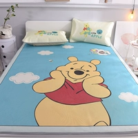 Winnie the Pooh lụa băng ba mảnh đơn hoặc ghế đôi mảnh phù hợp với mùa hè máy lạnh mat mat 0,9 m 1.21.51.8 - Thảm mùa hè mua chiếu trúc