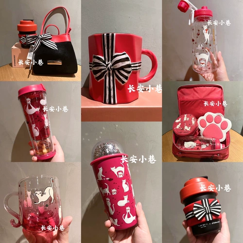 23 Starbucks Katespade Maint Limited -Series Series Bow Bow Rose Red Marks, сопровождающие теплоизоляцию