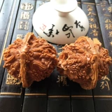 Бутик из орехового резьба из чистого ручной работы кубу -оперы, бусины Wenwan Walnut Lion Head Официальная шляпа Четыре здания бутик