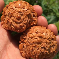 Резьба из грецкого ореха, сыграйте ореховый орех Double Dragon Drama Bead Two Dragons, играйте в орех