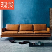Nordic da bò sofa da căn hộ nhỏ phòng khách ba kết hợp đôi của phong cách công nghiệp ghế sofa da Italia tối giản - Ghế sô pha