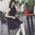 Mùa xuân và mùa thu Hepburn Little Black Dress Slim A-line Base Dress Eo cao không tay Váy nữ Puffy Vest Váy mùa hè - Váy eo cao