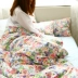 Kê 馍 馍 trắng dưới màu xanh hoa vườn tươi bông giường mùa hè duy nhất mảnh quilt cover Quilt Covers