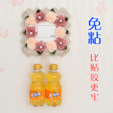 Декор для выключателя 2个包邮 免粘可水洗布艺蕾丝防尘保护套 86型开关套