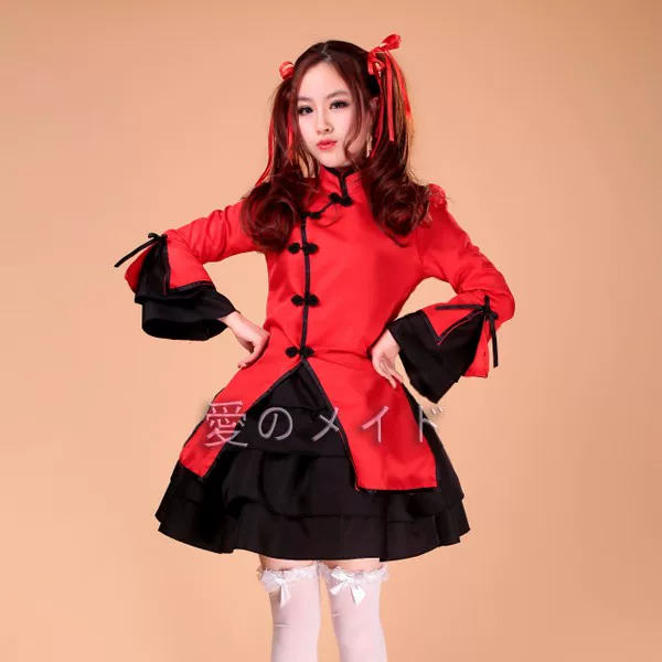 Новая версия ~ China Wind Dance Ji Lolita притворный гардероб горничной COSPALY женское сценическое обслуживание ресторанная форма