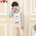Đồ lót trẻ em Yalu nhiệt cộng với nhung dày đặt đồ lót trẻ em trai và gái cổ tròn quần áo trẻ em mùa thu lớn đồ bộ cho bé Quần áo lót