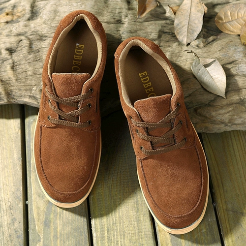 Летняя мужская повседневная обувь для отдыха для кожаной обуви, из натуральной кожи, большой размер