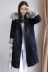 Fox lông trùm đầu nữ 2018 áo khoác mùa đông nữ phần dài lỏng dày cộng với nhung giả lamb tóc denim áo khoác