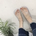 Thời trang hàn quốc nhỏ tươi dép thạch nữ tinh thể trong suốt mặc màu rắn Harajuku flip-flops dép bãi biển