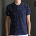 Áo thun cotton nam ngắn tay trung niên cổ áo thun công sở nam áo thun polo mỏng phần ve áo áo polo Polo
