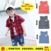 Mùa hè mới trẻ em Hàn Quốc phiên bản của bông bé kẻ sọc áo sơ mi nam và nữ ngắn tay áo mỏng phần nửa tay áo kem chống nắng