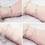 Серебряный свежий серебряный браслет, простой и элегантный дизайн, в корейском стиле
