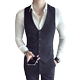 Suit vest kích thước lớn phù hợp với nam giới kinh doanh ba mảnh Slim khách sạn dụng cụ sọc phù hợp với vest vest phù hợp nhất với người đàn ông - Dệt kim Vest áo len nam cổ lọ hàn quốc Dệt kim Vest