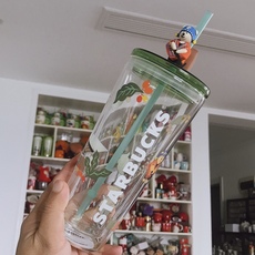 Starbucks starbucks中国星巴克夏季咖啡农小熊超大吸管杯适用吸管加吸管夹