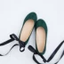 2018 sản phẩm mới shining vòng đầu dây đeo mắt cá chân bow giày ballet sequins nông miệng giày đơn thấp để giúp giày phẳng Giày cắt thấp