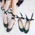 2018 sản phẩm mới shining vòng đầu dây đeo mắt cá chân bow giày ballet sequins nông miệng giày đơn thấp để giúp giày phẳng Giày cắt thấp