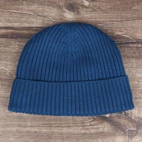 Зимняя голубая шляпа теплый зимний стабильно вязаная шляпа с утолщенной шерстяной шляпой