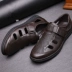 Người đàn ông da giày da trung và cũ tuổi breathable rỗng dép trung niên cha giày mùa hè đáy mềm giày mùa hè giày của nam giới