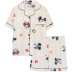 Ins pyjama phụ nữ mùa hè mỏng phần mô phỏng lụa ngắn tay dễ thương dịch vụ nhà Disney Mickey băng lụa hai mảnh phù hợp - Giống cái